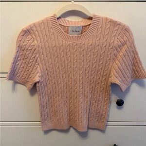 Pink Rose Women's Blush Cable Knit Top